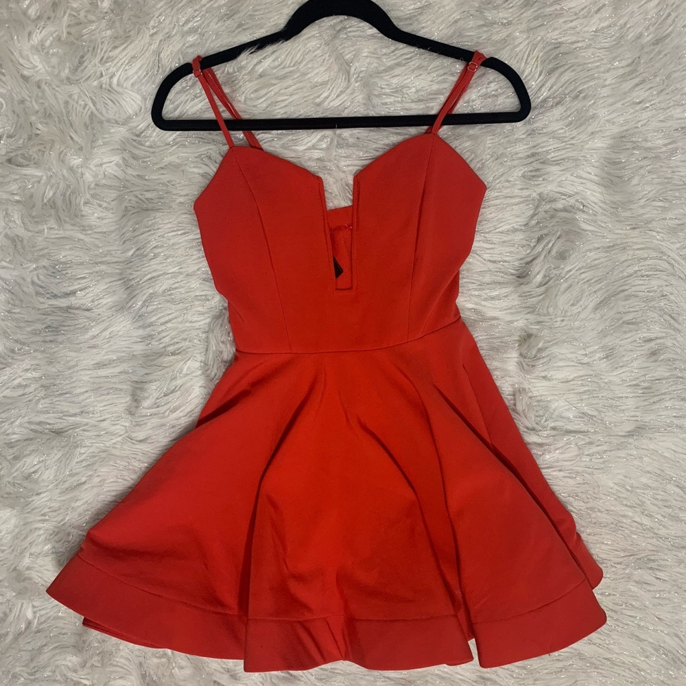 red mini dress
